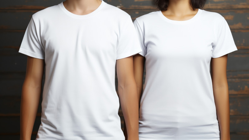 Tシャツを着用した二人の人のイメージ画像
